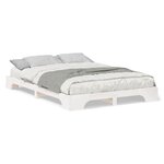 vidaXL Cadre de lit surélevé avec stockage Blanc bois