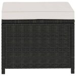 vidaXL Salon de jardin 5 Pièces avec coussins Résine tressée Noir