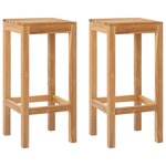 vidaXL Tabouret de bar 2 pc Naturel Bois de teck massif