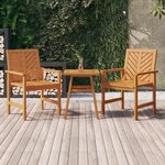vidaXL Ensemble de salon de jardin 3 Pièces bois d'acacia solide