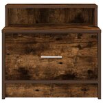 vidaXL Table de chevet avec tiroir chêne fumé 51x31x47 cm