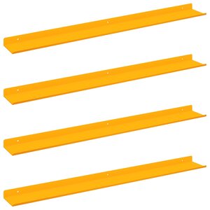vidaXL Étagère flottante 4 Pièces Jaune moutarde 80 x 9 x 2 5 cm Acier