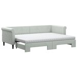 vidaXL Lit de jour avec gigogne et matelas gris clair 80x200cm velours