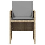 vidaXL Chaises de jardin avec coussins lot de 4 mélange beige
