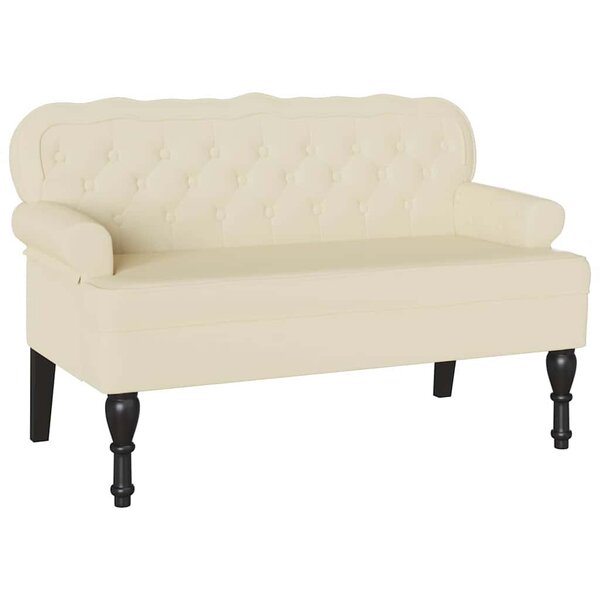 vidaXL Banc Chesterfield Crème 119.5 x 64.5 x 75 cm Cuir synthétique