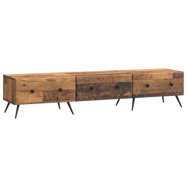 vidaXL Meuble TV Bois ancien 147 x 34 5 x 30 cm Bois d'ingénierie