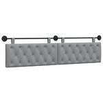 vidaXL Tête de lit suspendue Gris clair Tissu