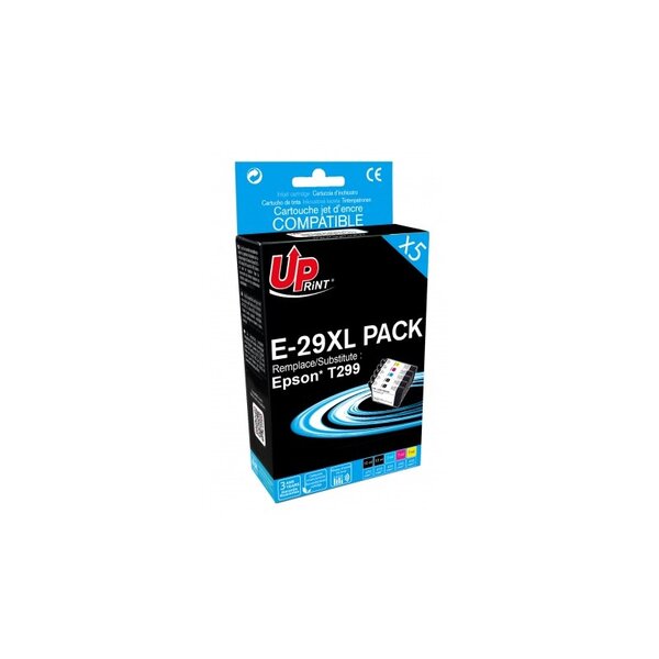 E-29xl epson 29xl fraise - remanufacturé uprint e.79xl- pack de 5 - noir x2  cyan  magenta  jaune - cartouche d'encre