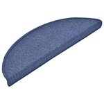vidaXL Tapis d'escalier 30 pièces 56 x 17 x 3 cm Bleu Demi-rond