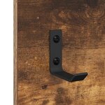 vidaXL Porte-manteau mural avec étagère avec stockage avec miroir Chêne fumé 90 x 10 x 50 cm
