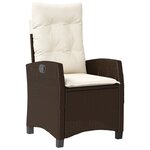 vidaXL Ensemble à manger de jardin et coussins 9 Pièces marron poly rotin