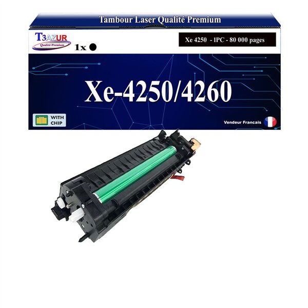 T3AZUR -Kit Tambour compatible avec Xerox WorkCentre 4250 4260 (113R00755) - Noir