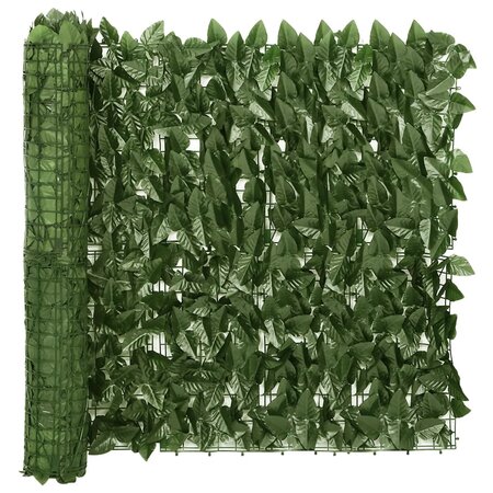 vidaXL Écran de balcon avec feuilles vert foncé 600x75 cm
