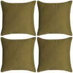 vidaXL Housses de coussin 4 Pièces Aspect de lin Vert 50x50 cm