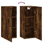 vidaXL Armoire murale chêne fumé 34 5x34x90 cm bois d'ingénierie