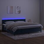 vidaXL Sommier à lattes de lit avec matelas LED Bleu foncé 200x200 cm