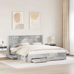 vidaXL Cadre de lit avec tiroir avec tête de lit Bois d'ingénierie