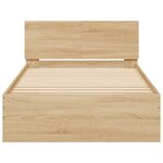 vidaXL Cadre de lit tête de lit et lumières LED chêne sonoma 100x200cm