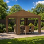 vidaXL Pavillon 3 x 3 m Taupe Polyester et Acier 190 gsm