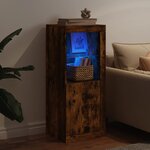 vidaXL Buffet avec lumières LED chêne fumé 41x37x100 cm