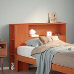 vidaXL Tête de lit avec rangement cire marron 75 cm bois massif de pin