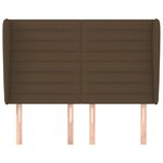 vidaXL Tête de lit avec oreilles Marron foncé 147x23x118/128 cm Tissu