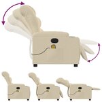 vidaXL Fauteuil inclinable de massage crème tissu