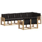 vidaXL Ensemble de canapés d'extérieur 8 Pièces Blanc et noir