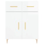 vidaXL Buffet Blanc brillant 69 5x34x90 cm Bois d'ingénierie