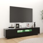 vidaXL Meuble TV avec lumières LED Noir 180x35x40 cm
