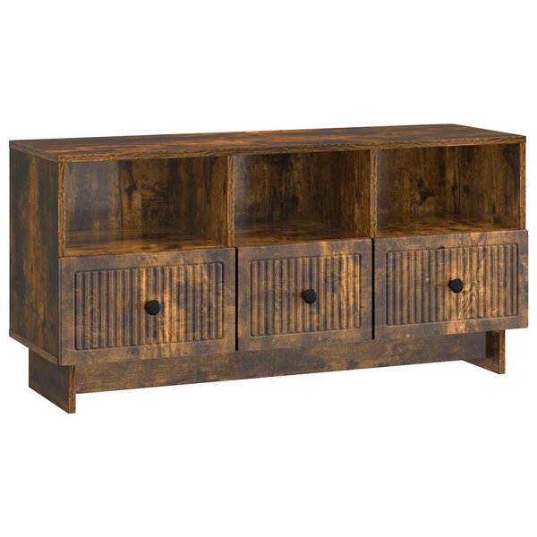vidaXL Meuble TV Chêne fumé 102 x 34 5 x 50 cm Bois d'ingénierie