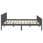 vidaXL Cadre de lit Gris Bois de pin massif 180x200 cm