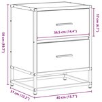 vidaXL Table de chevet chêne fumé 40x31x50 cm bois d'ingénierie