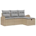 vidaXL Ensemble de canapé de jardin 4 Pièces beige et gris clair