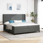 vidaXL Lit à ressorts avec matelas Gris foncé 200 x 200 cm tissu