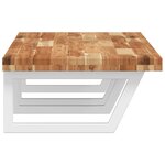 vidaXL Étagère de vasque murale acier et bois massif d'acacia