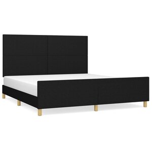 vidaXL Cadre de lit sans matelas noir 180x200 cm tissu