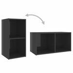 vidaXL Meuble TV gris brillant 72x35x36 5 cm bois d’ingénierie