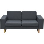 vidaXL Canapé à 2 places Tissu Gris foncé
