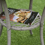 Outsunny Ensemble salon de jardin 2 places : 2 fauteuils et table basse plateau verre trempé résine tressée imitation rotin avec coussins gris