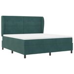 vidaXL Lit à ressorts avec matelas Vert foncé 180 x 200 cm Velours