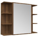 vidaXL Armoire à miroir de salle de bain Chêne brun 80x20 5x64 cm Bois