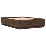 vidaXL Cadre de lit avec lumières LED chêne marron 140x200 cm
