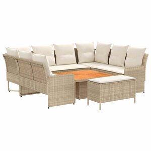 vidaXL Ensembles de meubles 7 Pièces Beige et crème Rotin PE
