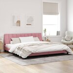 vidaXL Cadre de lit avec lumières LED rose 200x200 cm velours