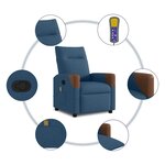 vidaXL Fauteuil inclinable de massage Bleu Tissu