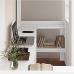 vidaXL Cadre de lit superposé avec bureau Blanc 90 x 190 cm