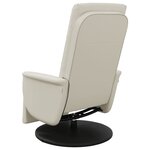 vidaXL Fauteuil inclinable de massage et repose-pieds crème similicuir