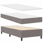 vidaXL Lit à ressorts avec matelas Taupe 90 x 200 cm tissu