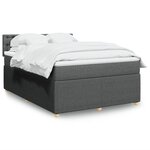 vidaXL Sommier à lattes de lit avec matelas Gris foncé 140x190cm Tissu